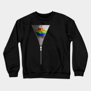 ZIPPER RAINBOW KISS LIPS Crewneck Sweatshirt